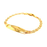 Pulsera para bebés con placa grabable en oro amarillo 10KT 15cm