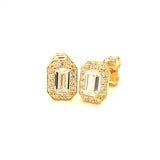 Juego de collar y aretes con circones en oro amarillo 10KT