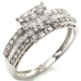 (MIA) Anillo con diamantes en oro blanco 18KT D-0.45CT