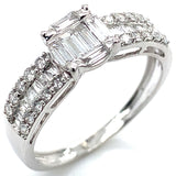 (MIA) Anillo con diamantes en oro blanco 18KT D-0.44CT