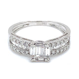 (MIA) Anillo con diamantes en oro blanco 18KT D-0.44CT