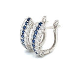 Aretes con zafiros y diamantes en oro blanco 18KT