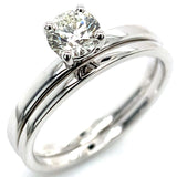 (SOFIA) Set de anillos con diamante en oro blanco 10KT D-0.50CT