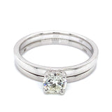 (SOFIA) Set de anillos con diamante en oro blanco 10KT D-0.50CT
