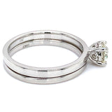 (SOFIA) Set de anillos con diamante en oro blanco 10KT D-0.50CT