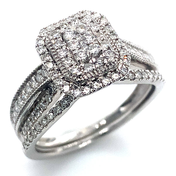 (SOFIA) Set de anillos de diamantes en oro blanco 10Kt.
