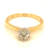 (SOFIA) Anillo con diamante en oro amarillo 10KT D-0.50CT