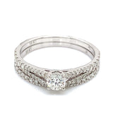 (SOFIA) Set de anillos con diamantes en oro blanco 10KT D-0.67CT