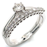 (MIA) Set de anillos con diamantes en oro blanco 18KT D-0.50CT