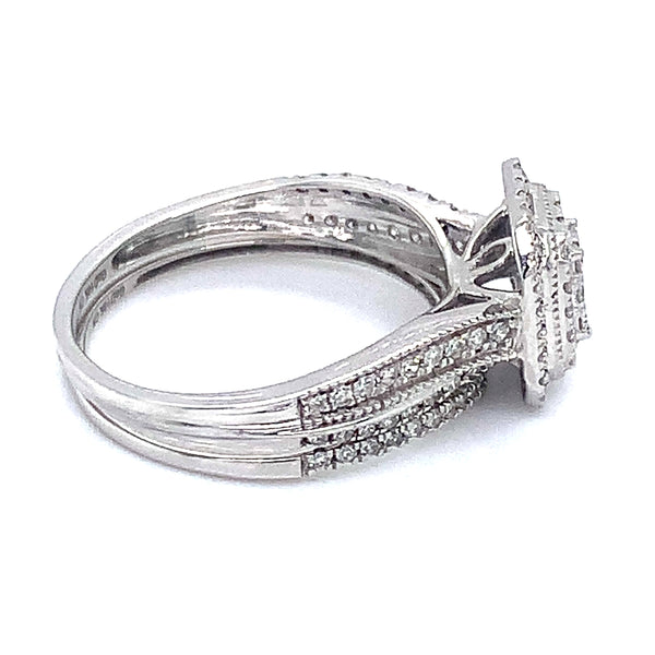 (SOFIA) Set de anillos de diamantes en oro blanco 10Kt.