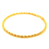 Pulsera (Cordón Hueca) en oro amarillo 18KT 18CM