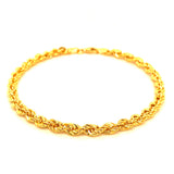 Pulsera (Cordón Hueca) en oro amarillo 18KT 21CM