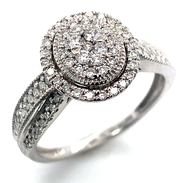 (SOFIA) Set de anillos de diamantes en oro blanco 10Kt.