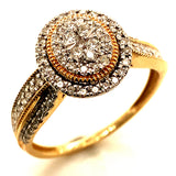 (SOFIA) Set de anillos de diamantes en oro amarillo 10Kt.