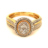(SOFIA) Set de anillos de diamantes en oro amarillo 10Kt.