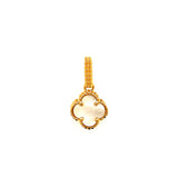 Dije (trébol blanco nacar) en oro amarillo 18k
