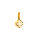 Dije (trébol blanco nacar) en oro amarillo 18k