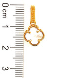 Dije (trébol blanco nacar) en oro amarillo 18k