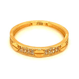 Banda con circones en oro amarillo 18k