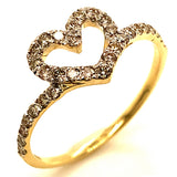 (SOFIA) Anillo (corazón) con diamantes en oro amarillo 10k