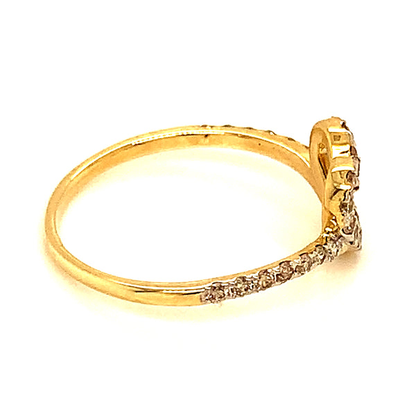 (SOFIA) Anillo (corazón) con diamantes en oro amarillo 10k