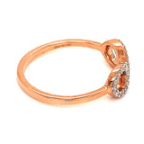(SOFIA) Anillo (infinito) con diamantes en oro rosado 10k