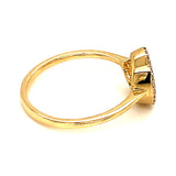 (SOFIA) Anillo (luna) con diamantes en oro amarillo 10k