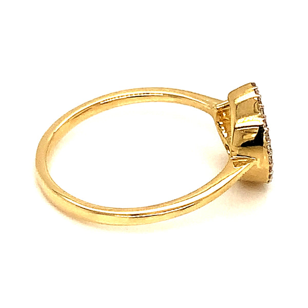 (SOFIA) Anillo (luna) con diamantes en oro amarillo 10k