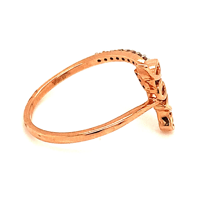 (SOFIA) Anillo (love) con diamantes en oro rosado 10k