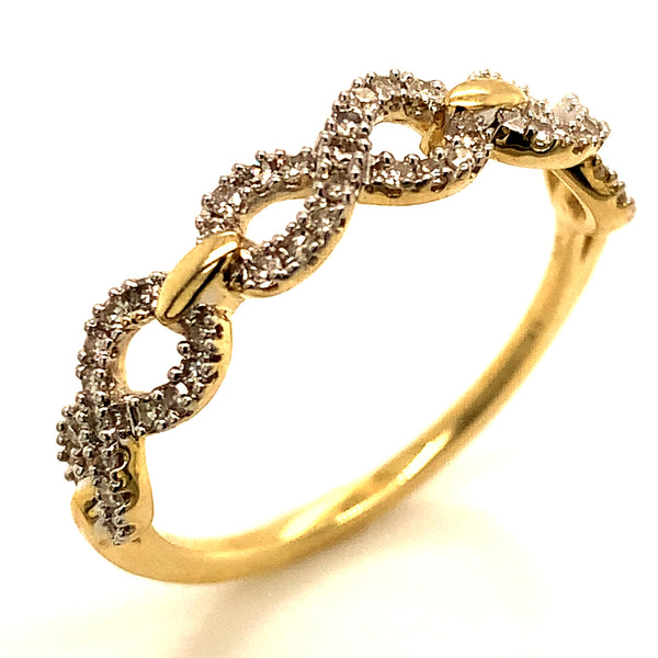 (SOFIA) Banda (infinito) con diamantes en oro amarillo 10k