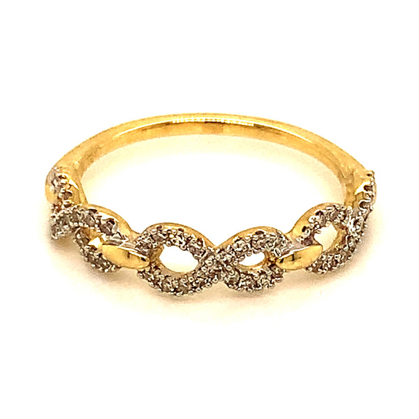 (SOFIA) Banda (infinito) con diamantes en oro amarillo 10k