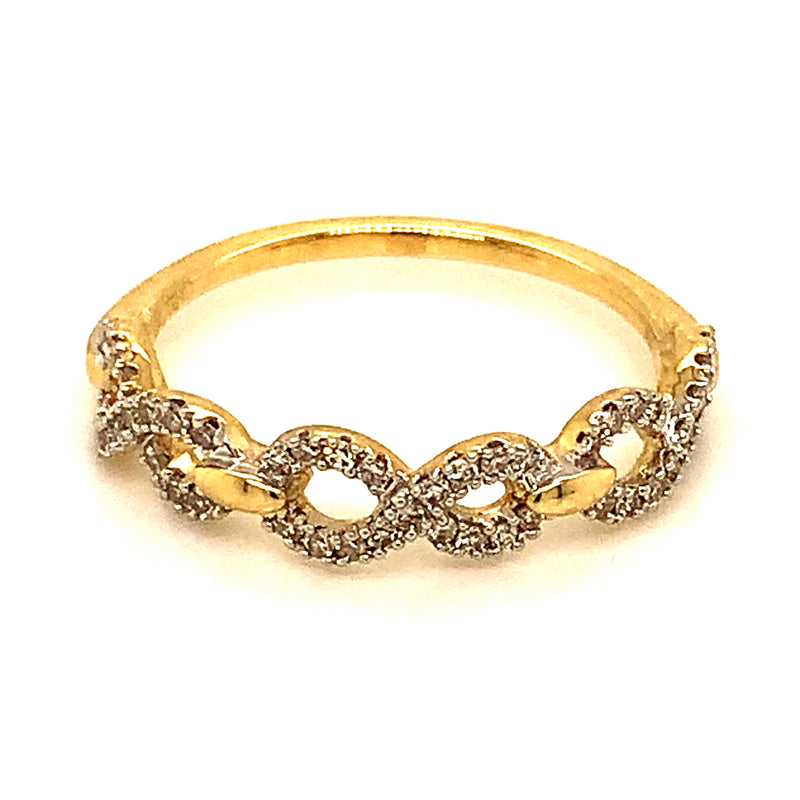 (SOFIA) Banda (infinito) con diamantes en oro amarillo 10k