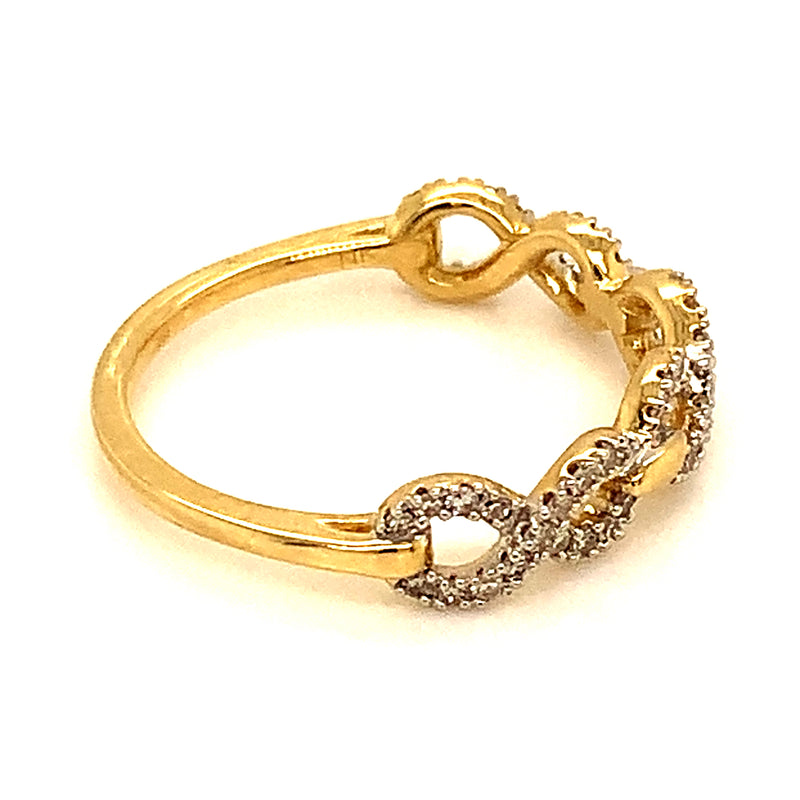 (SOFIA) Banda (infinito) con diamantes en oro amarillo 10k