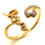 (SOFIA) Anillo (love) con diamantes en oro amarillo 10k