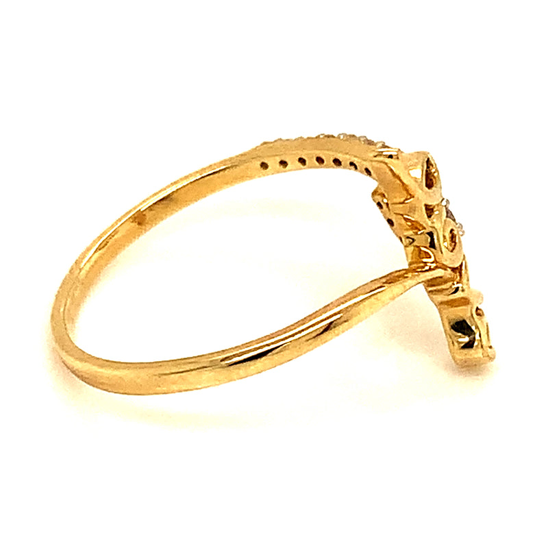 (SOFIA) Anillo (love) con diamantes en oro amarillo 10k