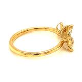 (SOFIA) Anillo (mariposa) con diamantes en oro amarillo 10k