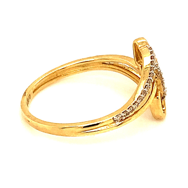 (SOFIA) Anillo (corazones) con diamantes en oro amarillo 10k