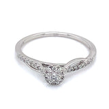 (SOFIA) Anillo con diamantes en oro blanco 10k