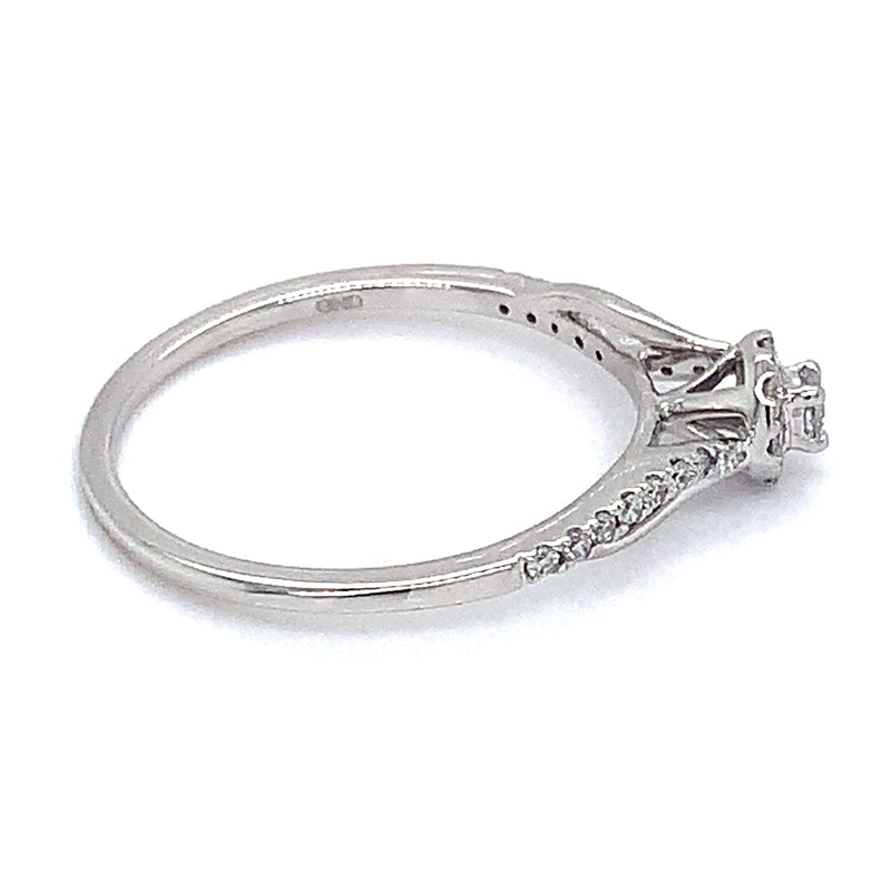 (SOFIA) Anillo con diamantes en oro blanco 10k