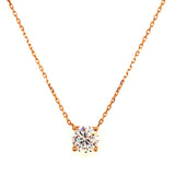 Collar con circón en oro rosado 18k 45cm