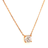Collar con circón en oro rosado 18k 45cm