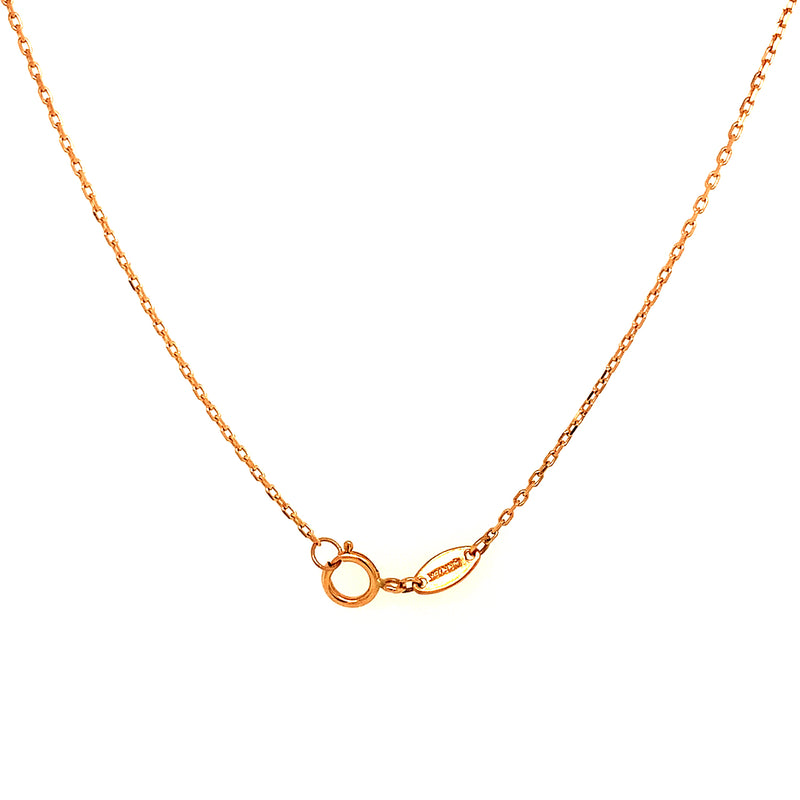 Collar con circón en oro rosado 18k 45cm