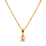 Collar con circón en oro amarillo 18k 50cm