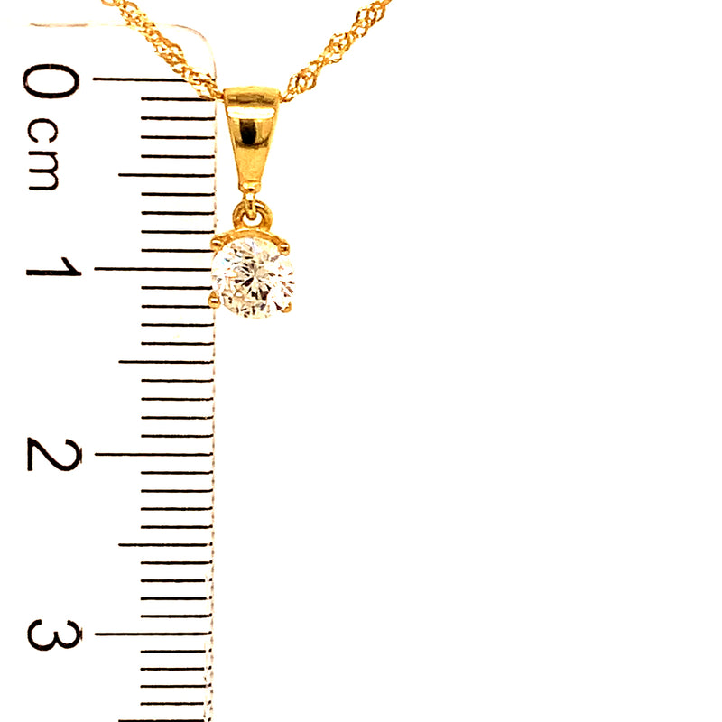 Collar con circón en oro amarillo 18k 50cm
