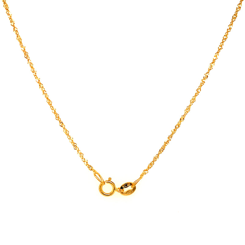 Collar con circón en oro amarillo 18k 50cm