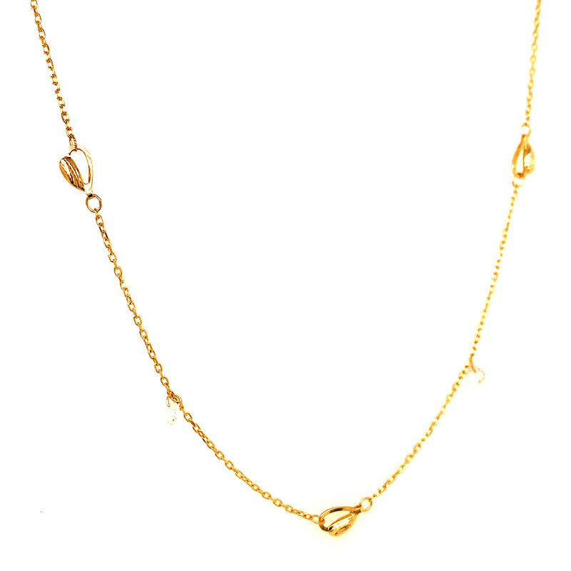 Collar en oro amarillo 18k 40cm