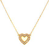 Collar (corazón) con circones en oro amarillo 18k 45cm