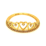 Anillo (corona) con circones en oro amarillo 10k