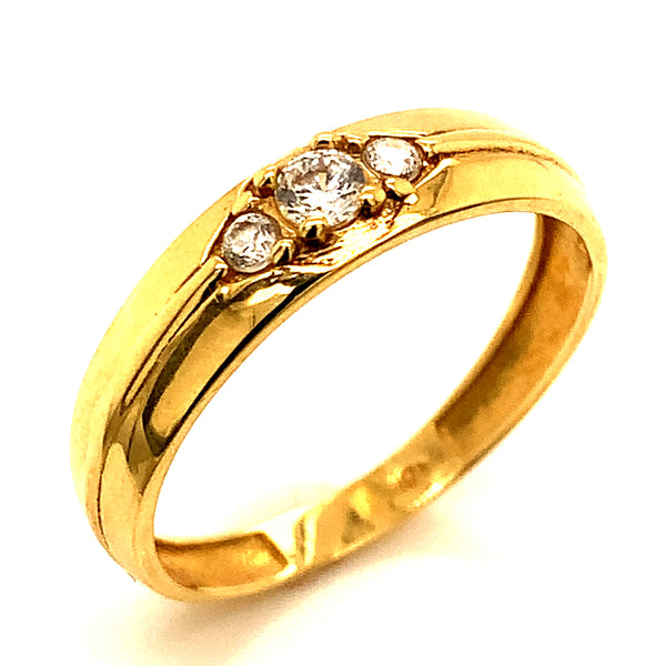 Duo de bandas en oro amarillo 18k