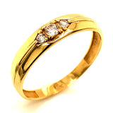 Duo de bandas en oro amarillo 18k